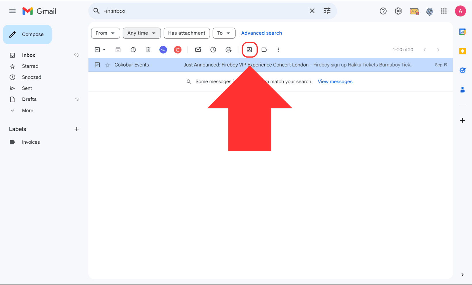 Move archived emails to Inbox