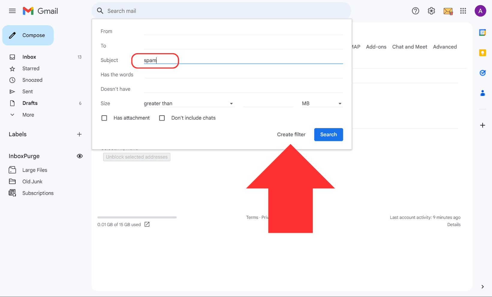 Set filter rule