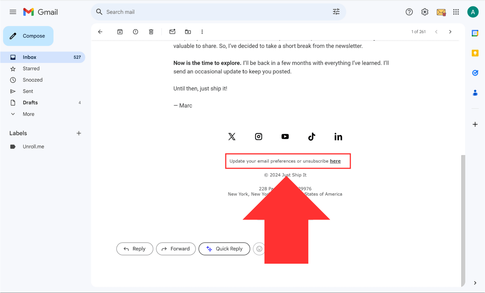 Unsubscribing Using The Unsubscribe Link In Email